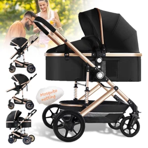Baby Stroller Foldable Bassinet Carriage Infant Travel Pushchair Pram Strollers - Picture 1 of 19