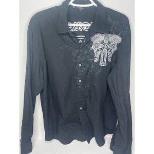 Camicia uomo Victorious nera l/s ricamata con bottoni XL - Foto 1 di 2