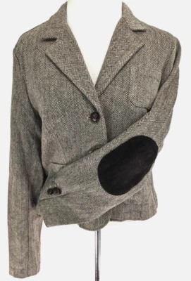 Vtg Polo RALPH LAUREN Wool Blend HERRINGBONE Corduroy Elbow Patch Blazer L VEUC* - Image 1 of 4