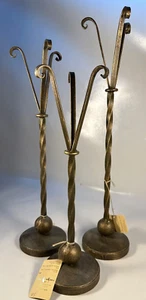Cast Iron Home Decor Artisan Made Candleholders 3 Piece Set 18/16/14" Tall - Picture 1 of 8