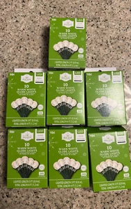 New Holiday Time 10 Count LED Warm White Globe Green Wire 4 FT Long Lot of 7 - Picture 1 of 1