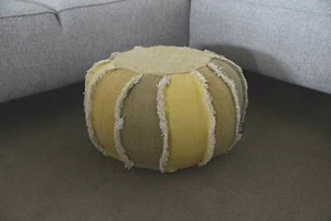 Sitzkissen Pouf, gelb, 70er Jahre, stonewashed - Bild 1 von 1