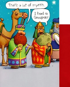 Divertente Buon Natale Groupon Saggi Tre Re Hallmark Biglietto di Auguri - Foto 1 di 3