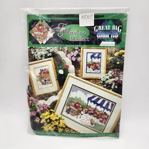 Vintage Great Big Graphs Flower Market by Odel Lanceford Cross Stitch Pattern - Picture 1 of 6