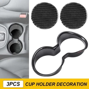 Carbon Fiber Console Water Cup Holder Mat Cover sticker For Jeep Cherokee 2014+ - Picture 1 of 8