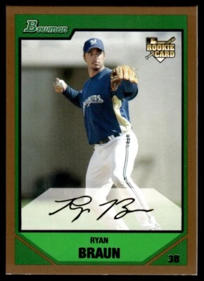 2007 BOWMAN ROOKIE GOLD RYAN BRAUN R25 - Image 1 of 2