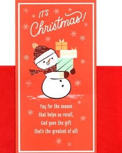 Lustige Weihnachten Schneemann Gott Segen Dayspring Geldkarte & Geld Geschenk Halter - Bild 1 von 3