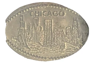 Moneda Chicago Skyline Penny Alargado Acero Segunda Guerra Mundial Guerra Mundial Un Centavo Pieza Sky Line - Imagen 1 de 17