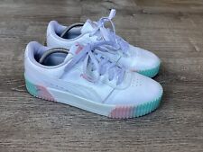 Puma Carina Faded Spray Womens White Shoes Sneakers 368671-01 Size 10