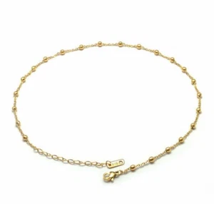 Gold Plated Titanium Stainless Steel 3.5mm Bead Chain Choker Necklace 14-16" - Picture 1 of 21