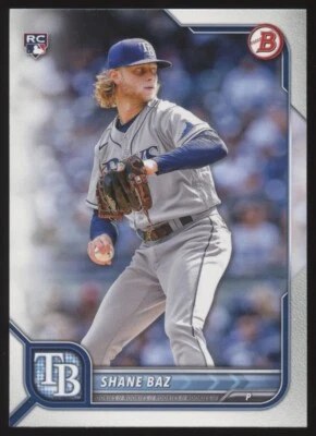 2022 BOWMAN #90 SHANE BAZ QTY AVAILABLE RAYS RC - Image 1 of 2