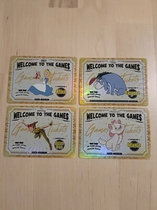 Foil Rare Marie Lot 4 cartes Disney Trading Card All Star Sports Alice Eeyore  - Zdjęcie 1 z 2
