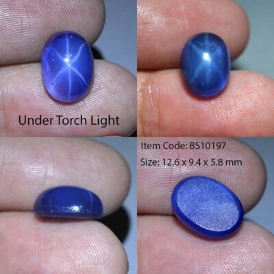 8.25 Ct 12.6x9.4 MM Blue Star Sapphire 6 Rays Lab Created Corundum VDO BS10197 - Image 1 of 4