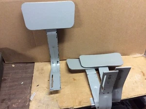 Vintage grauer schwerer Metall Hocker verstellbare Rückenlehne - gut - Bild 1 von 3