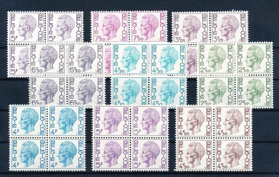 LS63223 Belgium king Baudouin definitives blocks of 4 MNH - Image 1 of 1