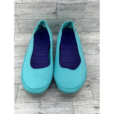 Crocs женщин бирюзовый холст балетки комфорт поскользнуться на туфли размер 7 - Изображение 1 из 4