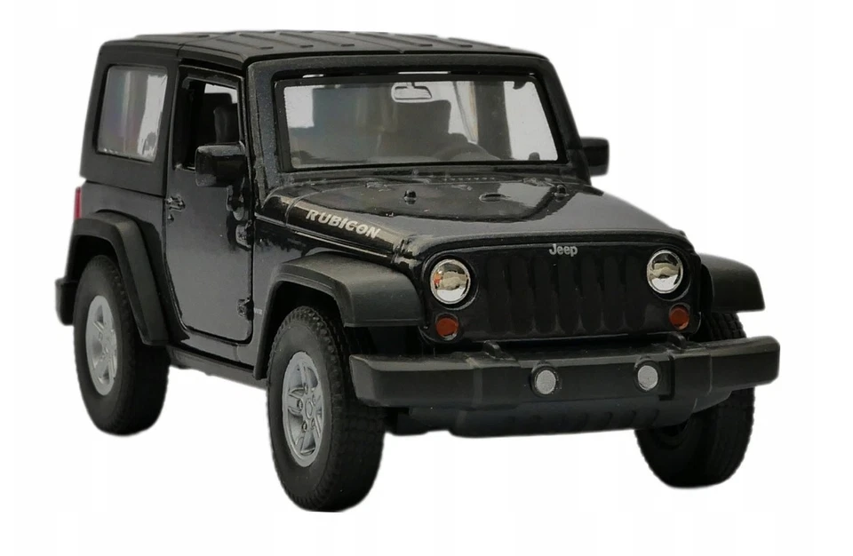 Welly Jeep Wrangler Rubicon Soft Top Graphite scala 1:34 1:39 auto da 4,5... - Immagine 1 di 4