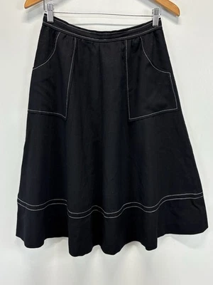 Vtg Breckenridge Aline Skirt Sz 12 Women’s Black White Contrast Stitching 70s  - Image 1 of 4