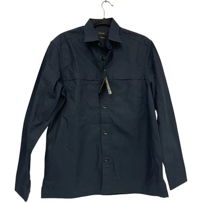 Camisa Oxford Massimo Dutti Para Hombres S Pequeña Azul Marino Con Botones 0184/363 Nueva Con Etiquetas Foto 1 de 4