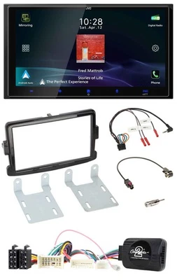 JVC USB Bluetooth 2DIN DAB Lenkrad Autoradio für Dacia ab 2012 piano schwarz - Bild 1 von 4
