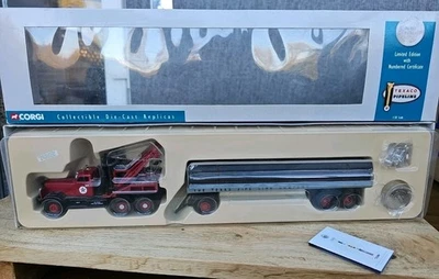 CORGI LTD EDITION DIAMOND T980 WRECKER & TRAILER WITH PIPES 55610 TEXACO - BOXED - Image 1 of 4