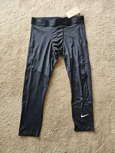 Nike Pro NUEVO CON ETIQUETAS Para hombres Dri-FIT 3/4 Longitud Fitness Medias Negras TALLA XL - Imagen 1 de 3