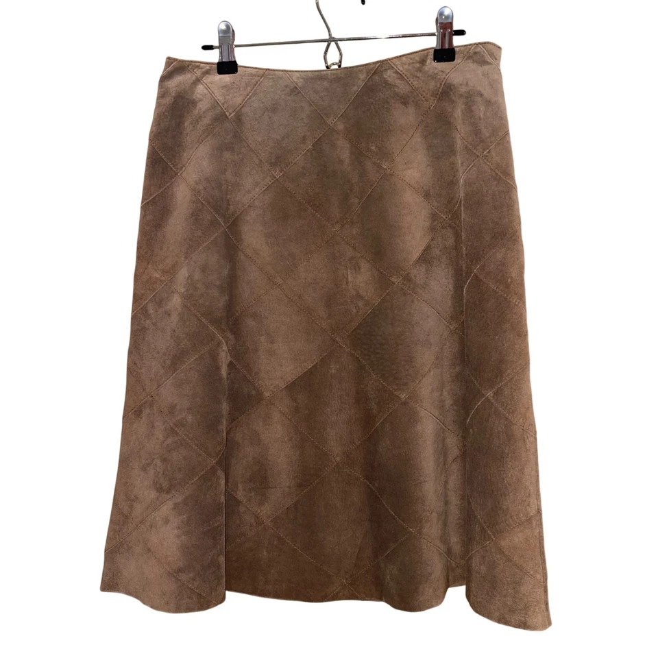 Liz Claiborne Vintage Womens Skirt Size 4 Brown Suede Pleated Mini Casual - Image 1 of 4