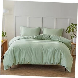 French Linen Duvet Cover Set 78" x 86"- 3 Pieces (1 Comforter Cover,2 - Picture 1 of 7