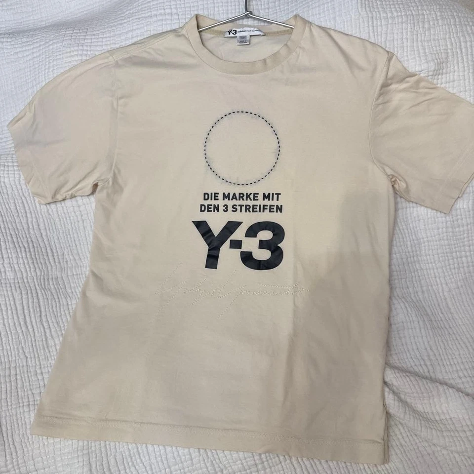 Y-3 Logo Print T-Shirt S/P Cream - Image 1 of 4