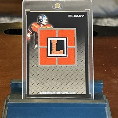 JOHN ELWAY 2008 TOPPS LETTERMAN GAME USED QUAD PATCH RELIC 2/10 DENVER BRONCOS - Image 1 of 4