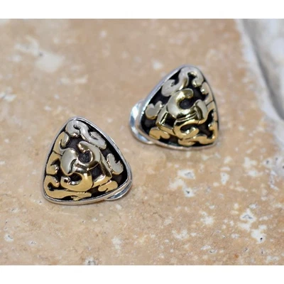 Brincos de prata esterlina John Hardy - ouro amarelo 18K em forma de diamante assinados - Imagem 1 de 4