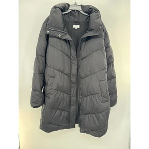 Universal Standard Womens Puffer Jacket Gray 3X Snap Pockets Long Sleeve NWOT - Picture 1 of 3
