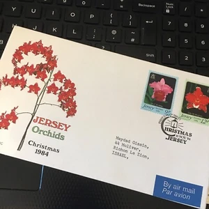 GB JERSEY STAMPS FDC FIRST DAY COVER 1984 Jersey Orchids CHRISTMAS AS SCAN - Picture 1 of 2