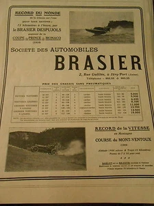 Pub Automobiles BRASIER Despujols Mont Ventoux Print Advert 1910 - Imagen 1 de 1