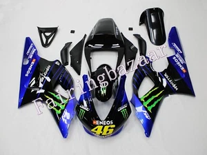 Fit for YZF R1 1998 1999 Blue Black ABS Injection Plastic Fairing Kit Race Mold - Foto 1 di 8