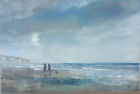 Original Oil Painting William Jamison 12" x 8" Beach Ocean Horse Riding Ireland
