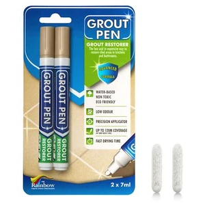 Grout Pen Beige Tile Paint Marker: Waterproof Tile Grout Colorant w/ Extra Tips - Picture 1 of 9
