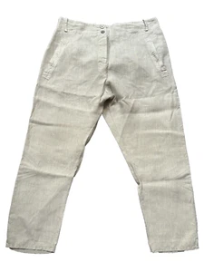 KRISTENSEN DU NORD of Denmark Relaxed Beige 100% Linen Pant sz 3 or 14 AU [kh - Picture 1 of 5