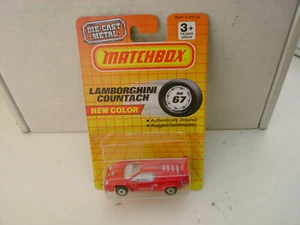 1990 MATCHBOX SUPERFAST #67 RED LAMBORGHINI COUNTACH LP 5000S NEW ON CARD - Picture 1 of 3
