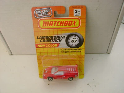 1990 MATCHBOX SUPERFAST #67 RED LAMBORGHINI COUNTACH LP 5000S NEW ON CARD - Image 1 of 3
