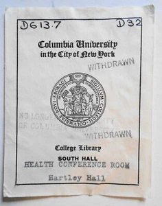  Columbia University in the City Of New York, College Library Bookplate  - Bild 1 von 2