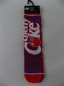 Cherry Coke Soda Crew Socks Mens 1 Pair Shoe Size 8 - 12 Multicolor NOS w/ Tag - Picture 1 of 2
