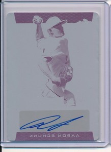 Aaron Schunk 1/1 Rockies 2019 Leaf Metal Draft Prospect Auto Magenta Plate