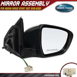 Passenger Black Mirror with Manual Folding for Nissan Rogue Sport 2017 2018-2022 - Picture 1 of 8