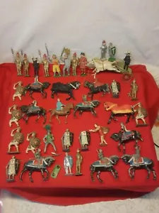 37 Figuras de Gladiador Caballero Medieval Plomo FGT & Sons Juguete Inglaterra Carro - Imagen 1 de 16