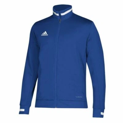 adidas T19 Sports Track Jacket Mens Football Blue Teamwear - Image 1 of 2