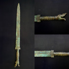 Antique Chinese Dynasty Sword With open Mouth Dragon Snake Handle 50cm