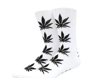 Pot Leaf 420 Marijuana White/Black one size fits size 7-12 UNISEX/Men/Women - Picture 1 of 1