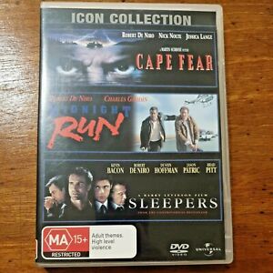Robert De Niro Icon Collection 3DVD Set Cape Fear Midnight Run Sleepers LIKE NEW