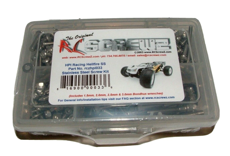 HPI HELLFIRE SS RC SCREWZ SCREW SET STAINLESS STEEL HPI033 - Image 1 of 1
